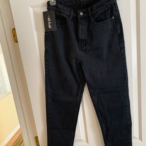Nasty Gal High waisted mom denim jeans black